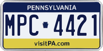 PA license plate MPC4421