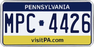 PA license plate MPC4426