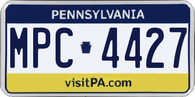 PA license plate MPC4427