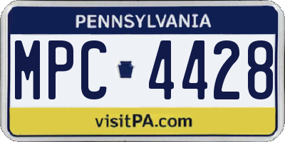 PA license plate MPC4428