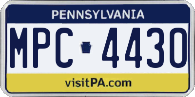 PA license plate MPC4430