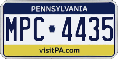 PA license plate MPC4435