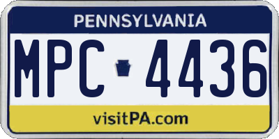 PA license plate MPC4436