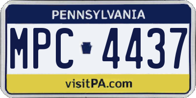PA license plate MPC4437
