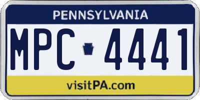 PA license plate MPC4441