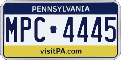 PA license plate MPC4445