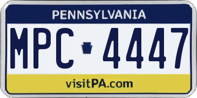 PA license plate MPC4447