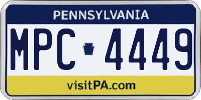 PA license plate MPC4449