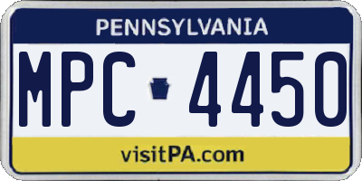 PA license plate MPC4450