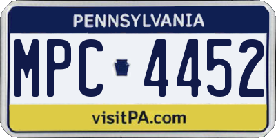 PA license plate MPC4452