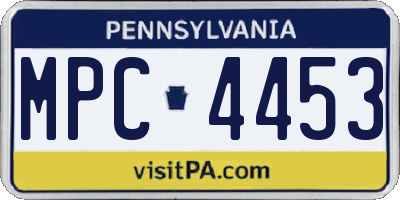 PA license plate MPC4453