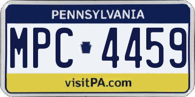 PA license plate MPC4459