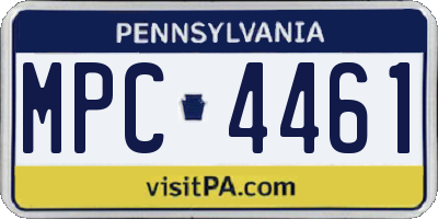 PA license plate MPC4461