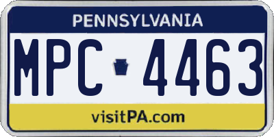PA license plate MPC4463
