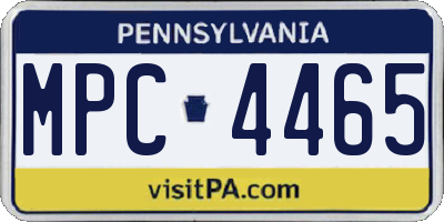 PA license plate MPC4465