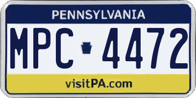 PA license plate MPC4472