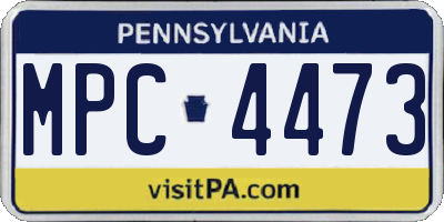PA license plate MPC4473