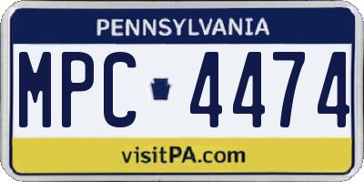 PA license plate MPC4474