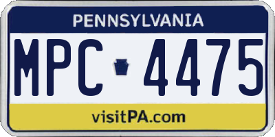 PA license plate MPC4475
