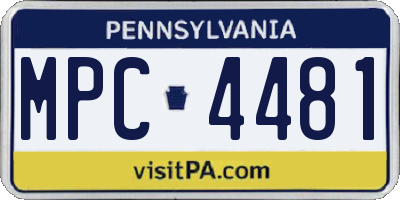 PA license plate MPC4481