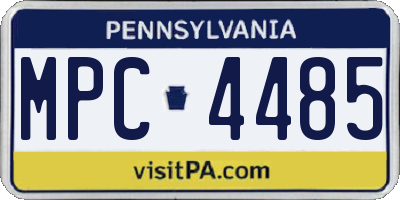 PA license plate MPC4485