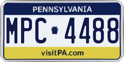 PA license plate MPC4488