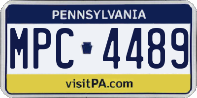 PA license plate MPC4489