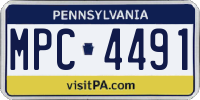 PA license plate MPC4491