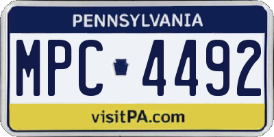 PA license plate MPC4492