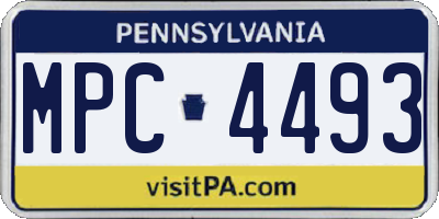 PA license plate MPC4493