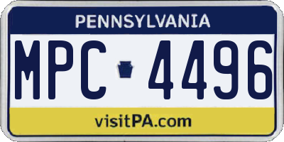 PA license plate MPC4496