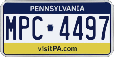 PA license plate MPC4497