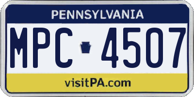 PA license plate MPC4507