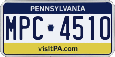 PA license plate MPC4510
