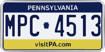 PA license plate MPC4513
