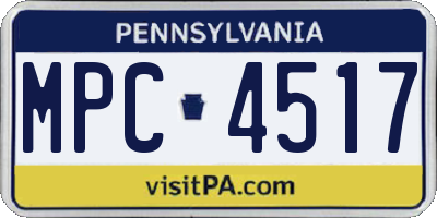 PA license plate MPC4517