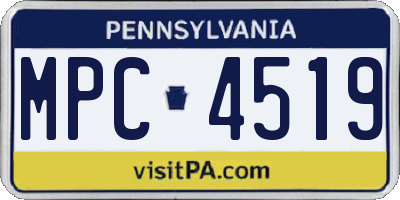 PA license plate MPC4519