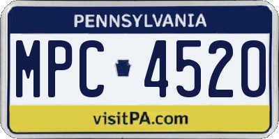 PA license plate MPC4520