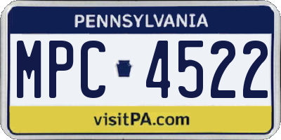 PA license plate MPC4522