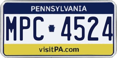 PA license plate MPC4524