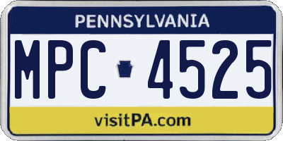 PA license plate MPC4525
