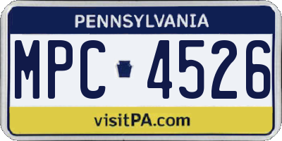 PA license plate MPC4526