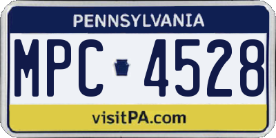 PA license plate MPC4528