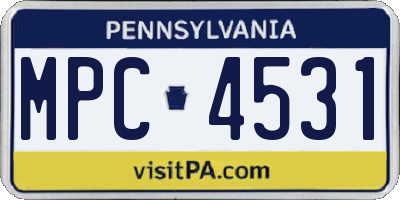 PA license plate MPC4531
