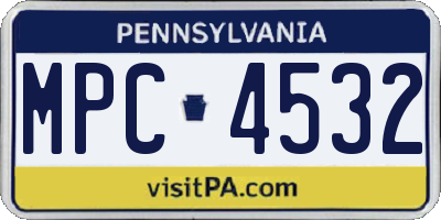 PA license plate MPC4532