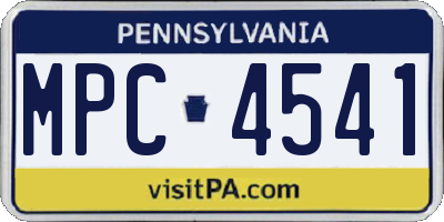 PA license plate MPC4541