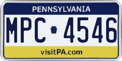PA license plate MPC4546