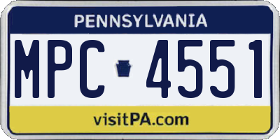 PA license plate MPC4551
