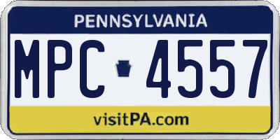 PA license plate MPC4557