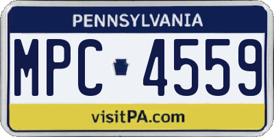 PA license plate MPC4559